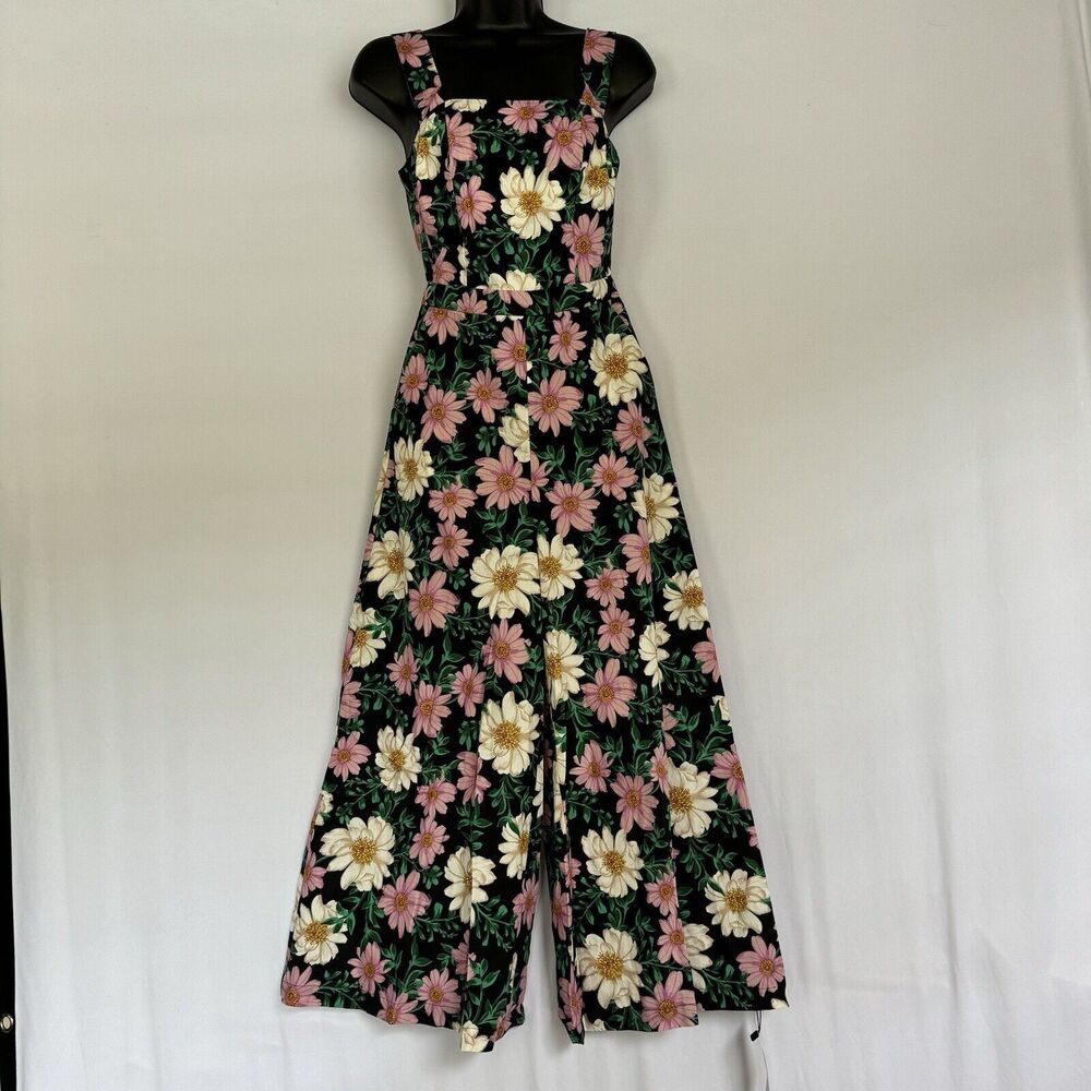 Yumi Kim Walk This Way Black Floral Jumpsuit NWT Women’s Size 0